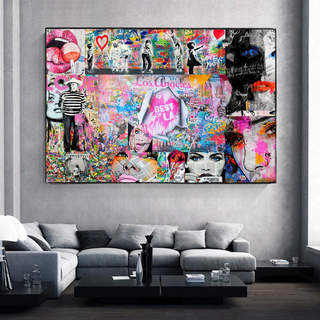 Banksy Los Angeles Hollywood Pop Art Canvas Wall Art-Wall Posters