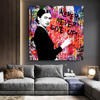 Banksy Never Give Up Canvas Wall Art-Wall Posters