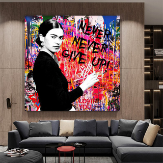 Banksy Never Give Up Canvas Wall Art-Wall Posters