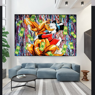 Banksy Scrooge McDuck and Dog Canvas Wall Art-Scrooge Art