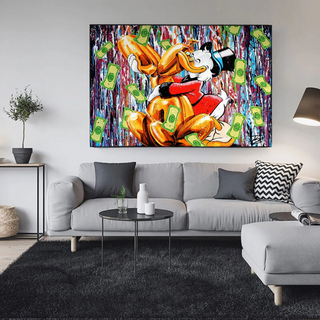 Banksy Scrooge McDuck and Dog Canvas Wall Art-Scrooge Art