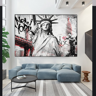 Banksy Statue of Liberty New York Canvas Wall Art-Wall Posters