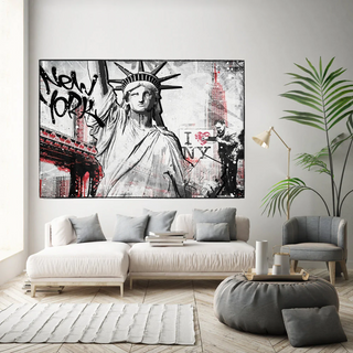 Banksy Statue of Liberty New York Canvas Wall Art-Wall Posters