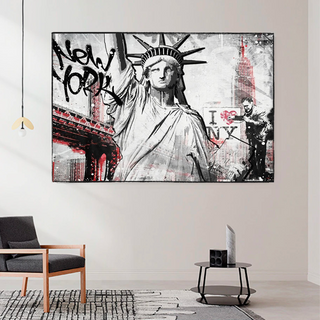 Banksy Statue of Liberty New York Canvas Wall Art-Wall Posters