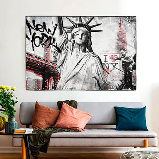 Banksy Statue of Liberty New York Canvas Wall Art-Wall Posters
