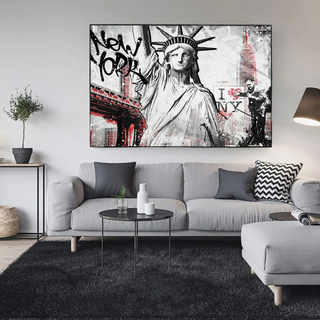 Banksy Statue of Liberty New York Canvas Wall Art-Wall Posters