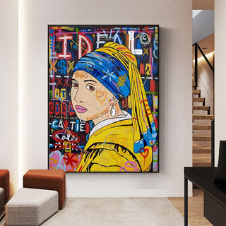 Banksy The Milkmaid Graffiti Canvas Wall Art-Wall Posters