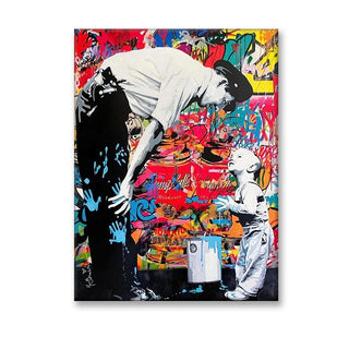 Banksy and Boy Canvas Wall Art-Wall Posters