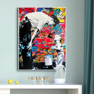 Banksy and Boy Canvas Wall Art-Wall Posters