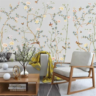 Birds on Tree Wallpaper Mural: Bring Nature Indoors-Flower & Leaf Wallpaper