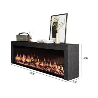 Black Oak Fireplace TV Cabinet Simulated Flames-Fireplaces