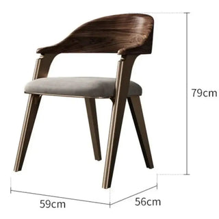 Black Walnut Solid Wood Dining Chair-Dining Chairs