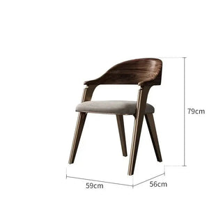 Black Walnut Solid Wood Dining Chair-Dining Chairs