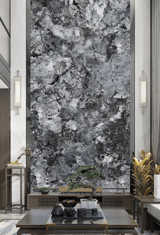 Black & White Pure Marble Wallpaper Murals-Marble Design Wallpaper