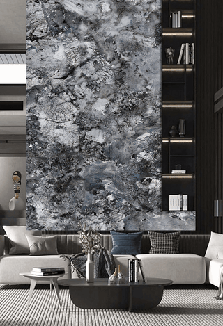 Black & White Pure Marble Wallpaper Murals-Marble Design Wallpaper