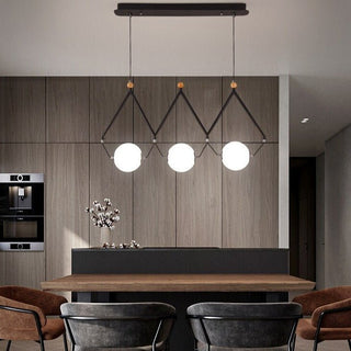 Black and Gold Globe LED - Glass Balls Hanging Light-Kitchen Island