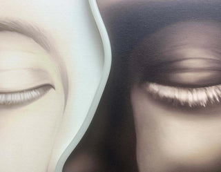 Black and White Neon LED Faces Wall Art – Minimalist Design-LED Wall Art