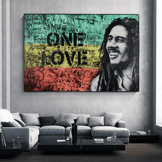 Bob Marley Singer Canvas Art: Expressive One Love-Bob Marley Wall Art
