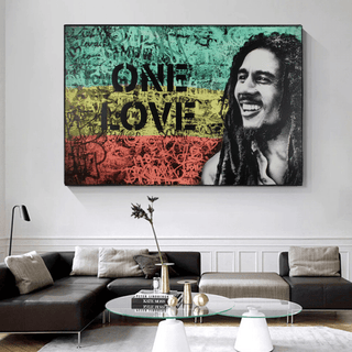 Bob Marley Singer Canvas Art: Expressive One Love-Bob Marley Wall Art