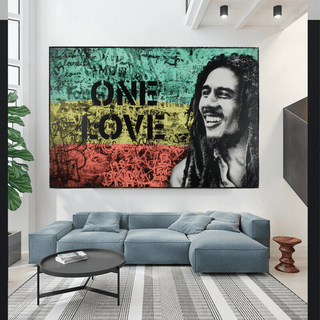 Bob Marley Singer Canvas Art: Expressive One Love-Bob Marley Wall Art