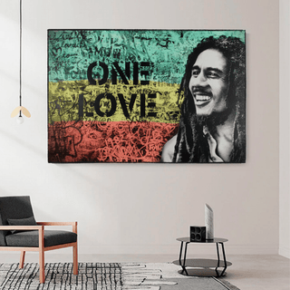 Bob Marley Singer Canvas Art: Expressive One Love-Bob Marley Wall Art