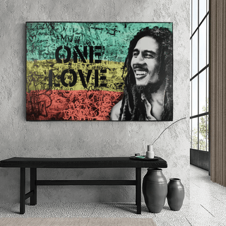 Bob Marley Singer Canvas Art: Expressive One Love-Bob Marley Wall Art