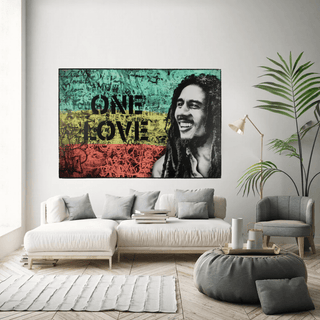 Bob Marley Singer Canvas Art: Expressive One Love-Bob Marley Wall Art