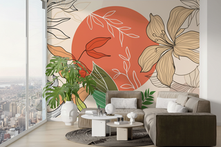 Boho-Blumen-Tapeten-Wandbild – atemberaubendes Dekorationsstück