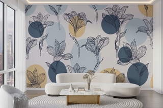 Boho Flowers Wallpaper Mural - Vibrant & Stylish Décor