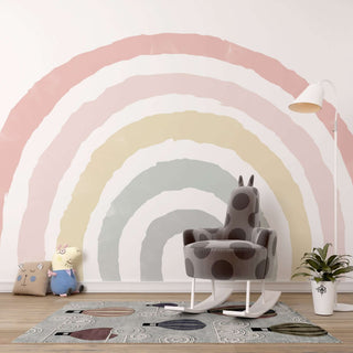 Boho Rainbow Wallpaper Mural: Transform Your Space-Kids Room Wallpaper
