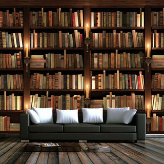 Bookshelf Library Wallpaper: Transform with Literary Charm-Geometric Shapes Wallpaper