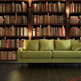 Bookshelf Library Wallpaper: Transform with Literary Charm-Geometric Shapes Wallpaper
