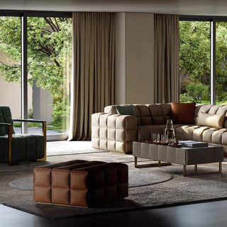 GraffitiWallArt-Bottega Nappa Leather Footrest Ottoman – Luxury Minimalist Design