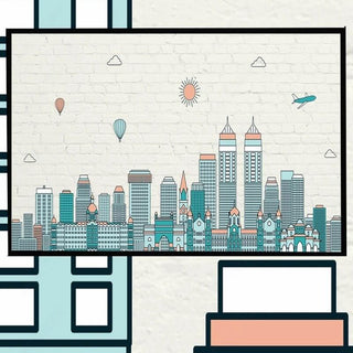 Brick Walls with Hidden Houses Wallpaper-Kids Room Wallpaper