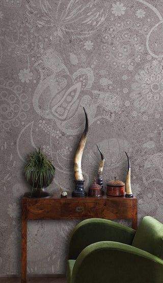 Brige Floral Shadows Wallpaper Mural-Flower & Leaf Wallpaper