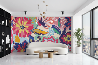 Fiori di Fiore Luminosi: Murale per Carta da Parati del Soggiorno