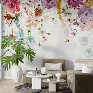 Bright: Floral Wallpaper Mural - Vibrant & Colorful Designs-Flower & Leaf Wallpaper