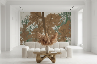 Tapetenwandbilder „Baum mit brauner gebürsteter Farbe – Baumstämme“.