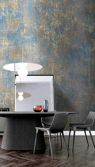 Brushed Blues Abstract Wallpaper Mural-Geometric Shapes Wallpaper