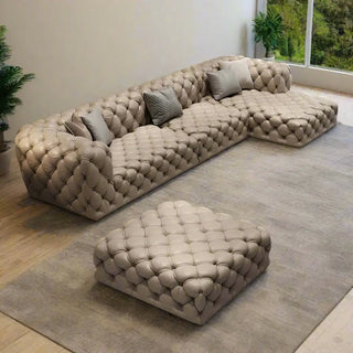 Buckle Chesterfield Sofa Set – Classic Tufted Design