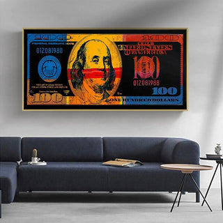 Burning 100 Dollar Bill Red Canvas Wall Art-Wall Posters
