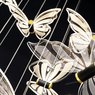 Butterfly Staircase Chandelier – Elegant Pendant Light with Artistic Butterfly Design-Staircase Chandeliers