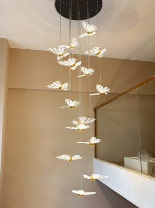 Butterfly Staircase Chandelier – Elegant Pendant Light with Artistic Butterfly Design-Staircase Chandeliers