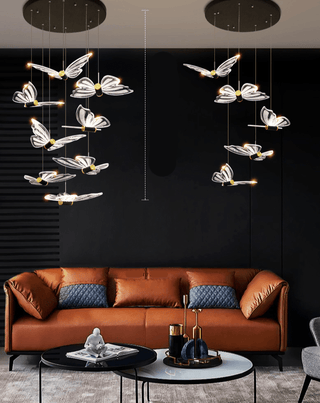 Butterfly Staircase Chandelier – Elegant Pendant Light with Artistic Butterfly Design-Staircase Chandeliers