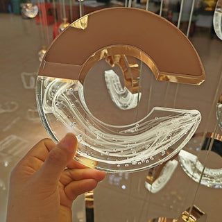 C-shaped Crystal Chandelier: Elegant Lighting Fixture-Staircase Chandeliers
