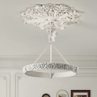 Calderone Resin Ring Ceiling Chandelier – Semi-Flush Mount Iron Resin Light