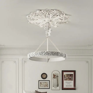 Calderone Resin Ring Ceiling Chandelier – Semi-Flush Mount Iron Resin Light