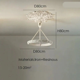 Calderone Resin Ring Ceiling Chandelier – Semi-Flush Mount Iron Resin Light