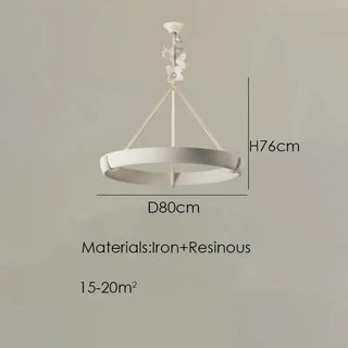 Calderone Resin Ring Ceiling Chandelier – Semi-Flush Mount Iron Resin Light