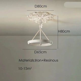 Calderone Resin Ring Ceiling Chandelier – Semi-Flush Mount Iron Resin Light